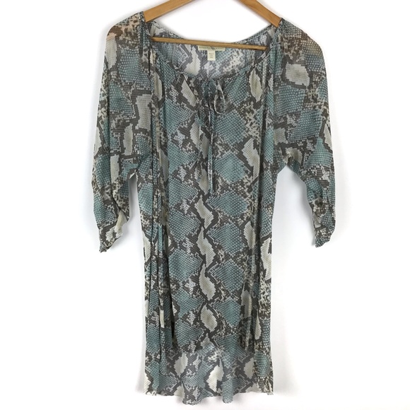 Anthropologie Tops - Anthro | Weston Wear Snake Print Tunic Blouse